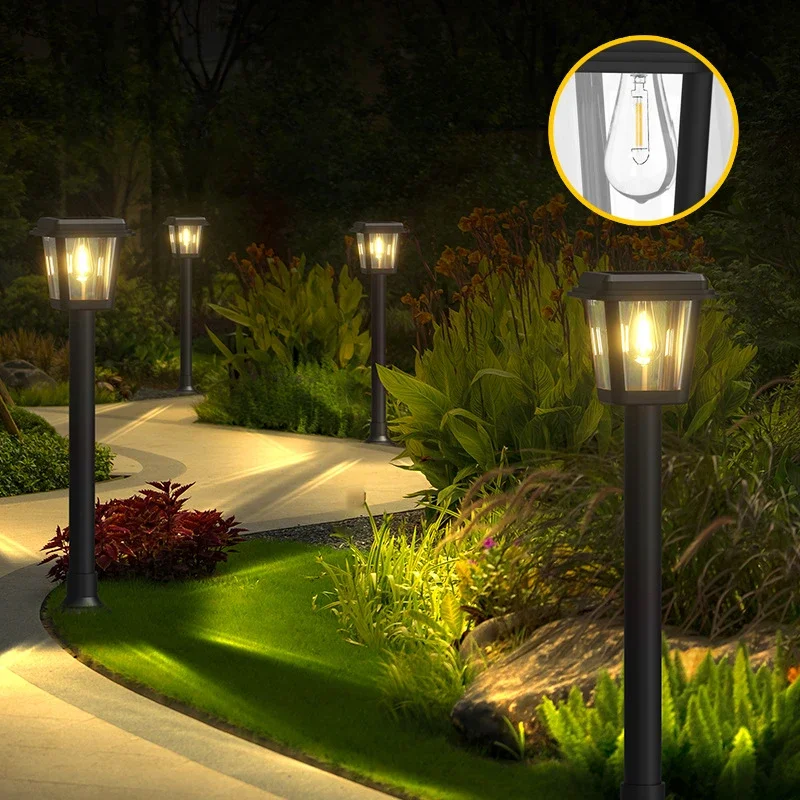 Solar Outdoor Courtyard Lighting Streetlights Garden Villas Lawn Lights Retro Decorative Column Head Wall Lights