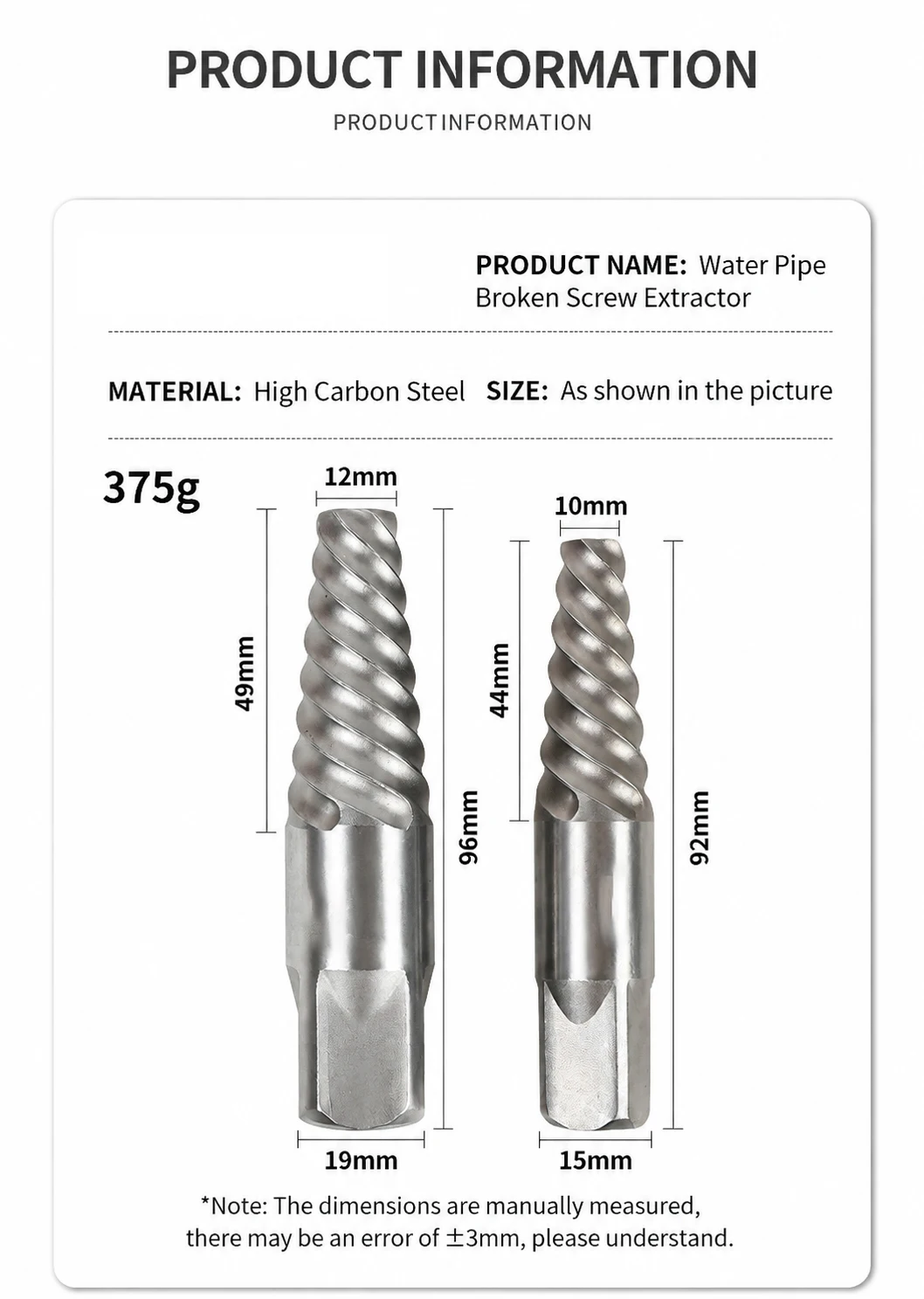 Manual Coarse Reverse Thread Faucet Broken Wire Extractor, Water Pipe Damaged Screw Remover Plumbing Repair Tool - view 2