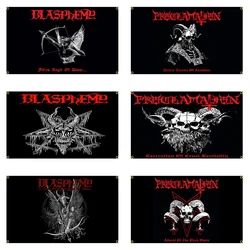 90X150CM 3X5Ft Blasphemys Band Flag Death Metal Band Polyester Printing Rock Banner For Decor Tapestry