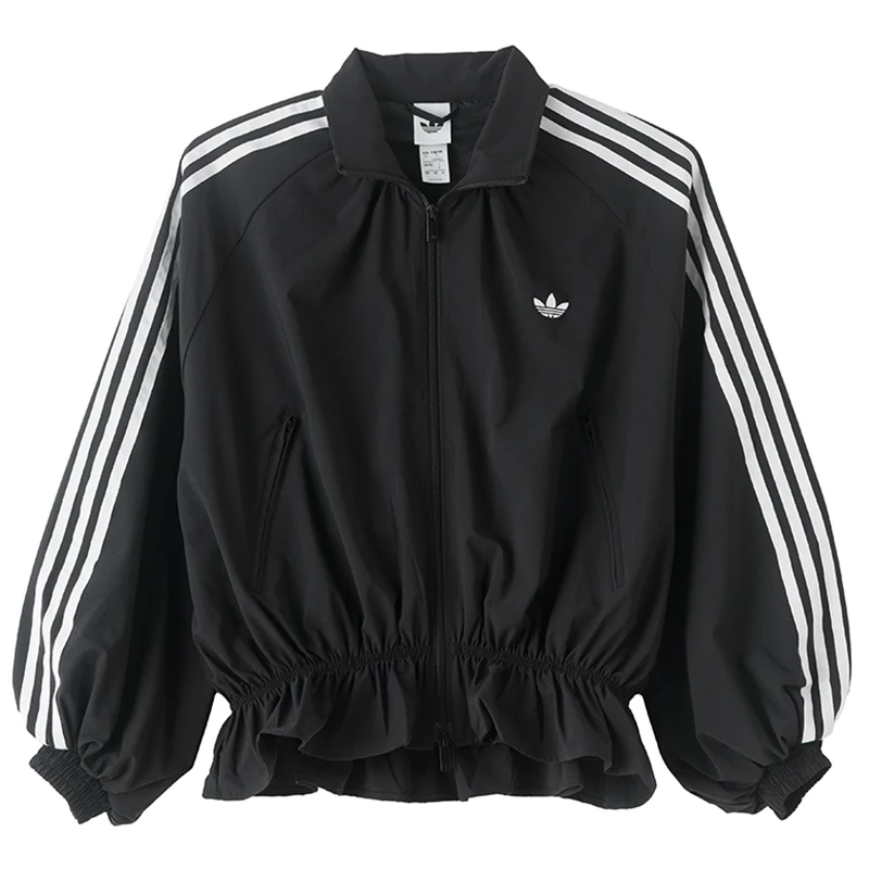 Adidas Trefoil Women's Woven Loose Casual Funnel Neck Zipper Jacket Lg4075