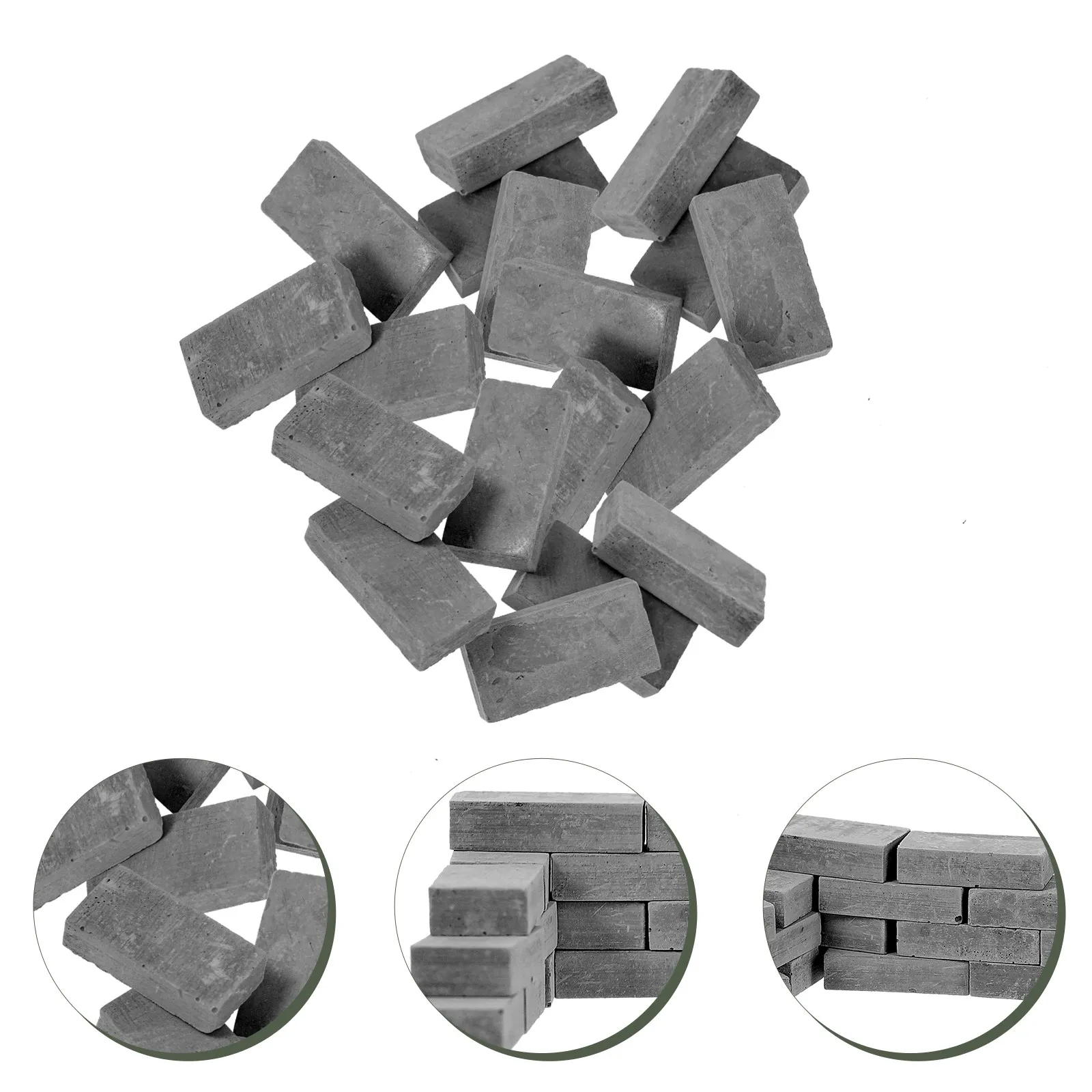 

20Pcs Miniature Brick Building DIY Pottery Clay Rectangular Bricks for Micro Landscape Sand Table Fairy Garden Decoration