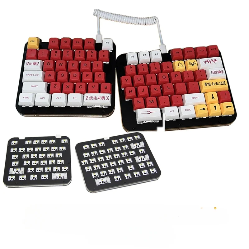 Split Keyboard Ergonomic 78 Key Custom Shortcut Macro Layout Prog Rammable VIA Key Gateron Hot Plug Game Mechanical Keyboards