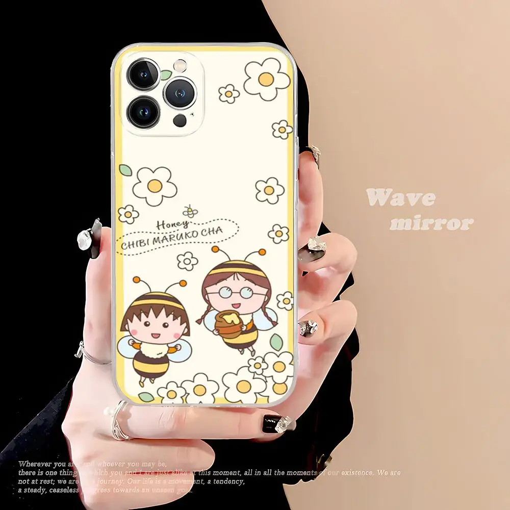 Catoon Chibi Maruko Chan Phone Case For iPhone 15 14 13 12 Mini 11 Pro XS Max X XR SE 6 7 8 Plus Soft Silicone Cover