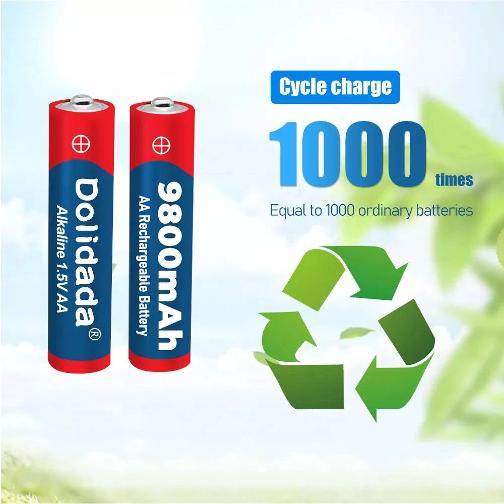 1.5V AA  9800mAh Rechargeable battery 100% original high-quality AA for LED lights, toy cameras, microphone battery - Image 3