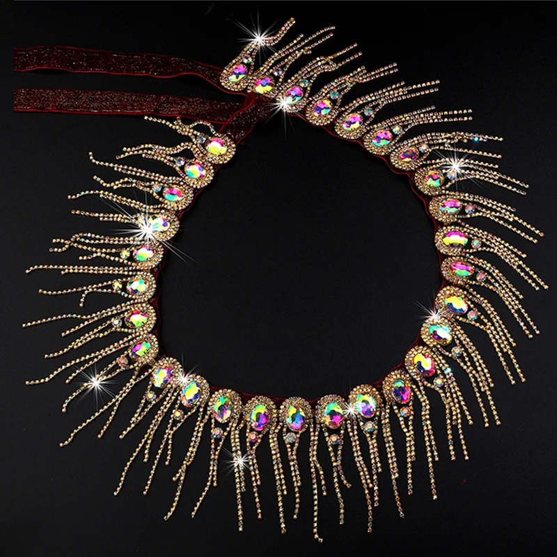 Belly Dance Waist Chain Accessories Dance Clothing Lace Decoration Fantasy Glass Diamond Water Diamond Fashion Women's Belt