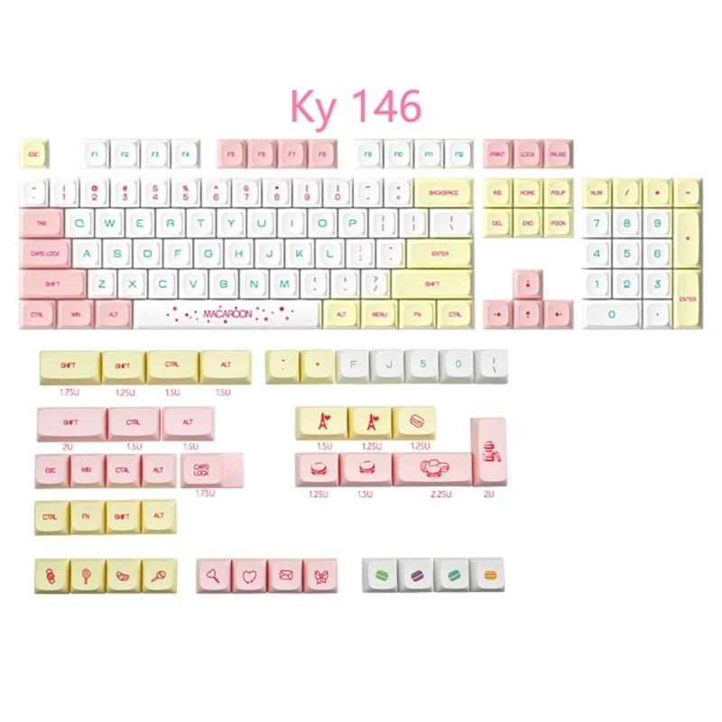 Macaron Kleur PBT Keycaps XDA Hoogte Macaron Ethermal Aesthetics Keycap 146PCS