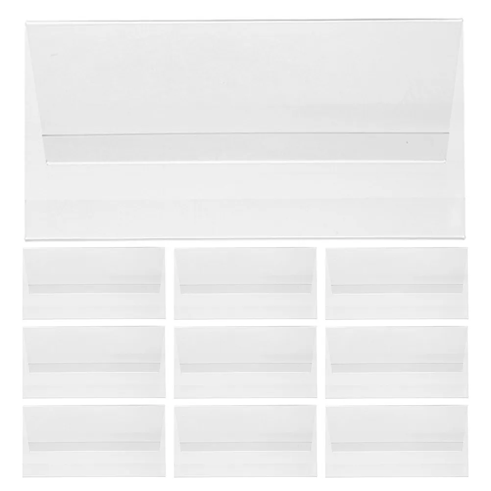 

10Pcs Acrylic V Shaped Double-Sided Name Tag Holder Clear Desk Sign Frame Business Office Meeting Conference Table Display