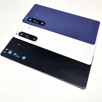 소니 Xperia 1 II XQ-AT51 AT52 X1II 용 정품 유리 후면 배터리 커버, 후면 도어 후면 케이스 하우징 케이스 수리 부품 