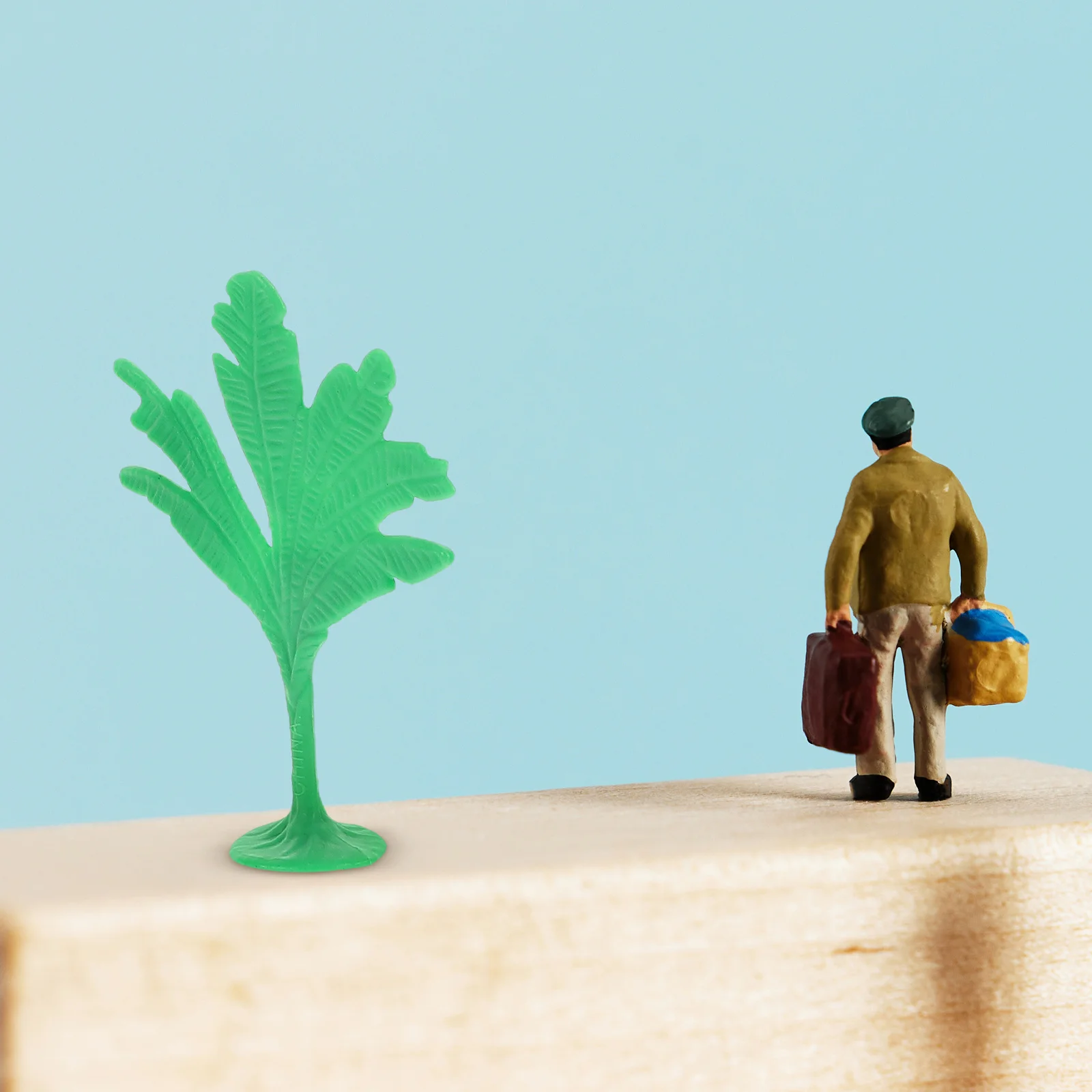 

50 шт. миниатюрные пейзажные деревья, реалистичные модели с имитацией бананового дерева, 7 см для DIY, архитектурные модели, декор для кукольного домика, ремесло