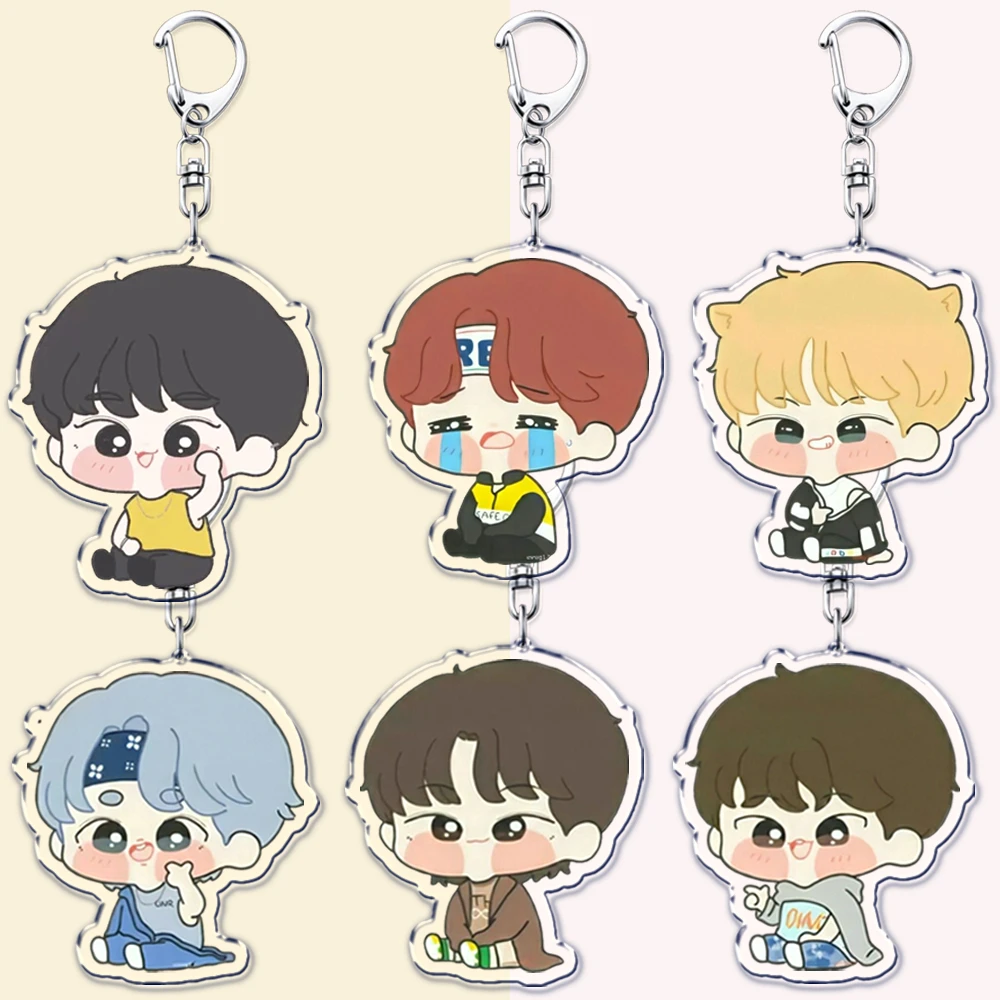 Hot Korean Fashion Kpop Boys Band Keychains Hoshi Mingyu Wonwoo Keyrings for Accessories Bag Key Chain Ring Jewelry Fans Gifts