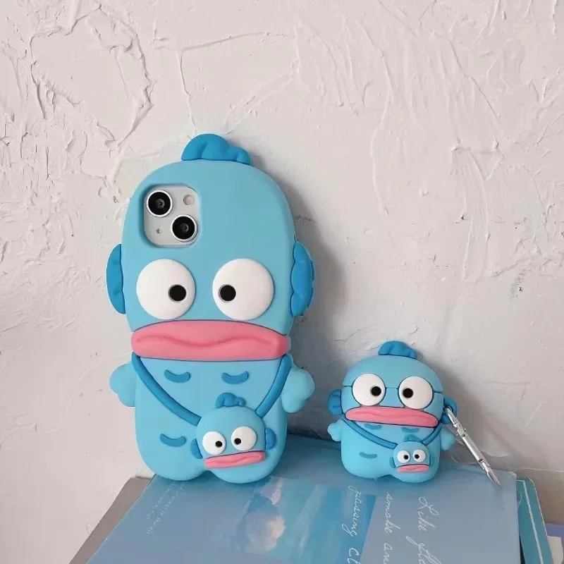 سانريو Hangyodon أنيمي حقيبة سماعة الاذن ل Airpods 4/1/2/3 برو سيليكون اللاسلكية سماعة غطاء واقية شحن غطاء صندوق