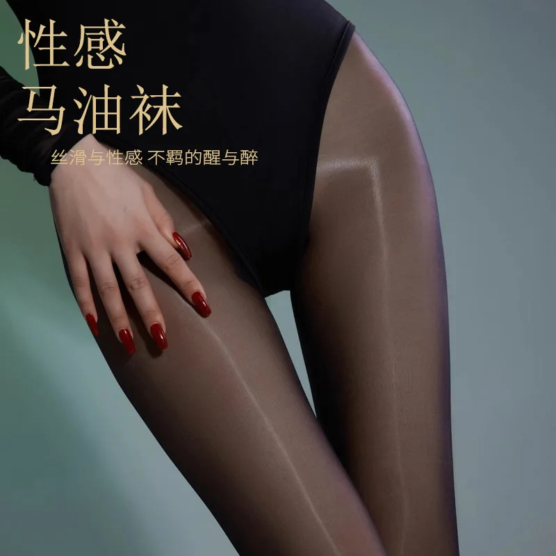 New horse oil socks for spring and summer, ultra-thin water light pantyhose, black silk aurora leg socks