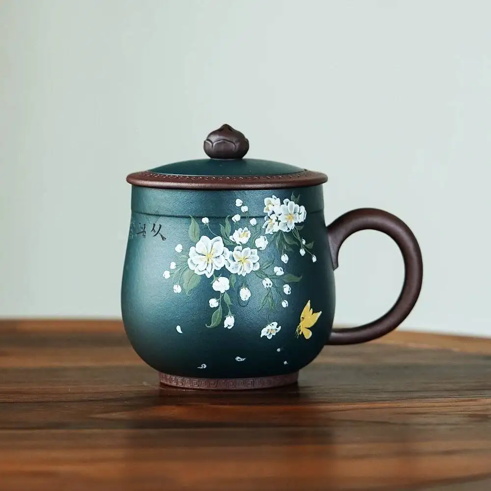 Yihu Chun High-End Yixing Purple Clay Personal Tea Brewing Cup For Women, Office Cup, Hand-Painted By Master Artist Wu Chunyan