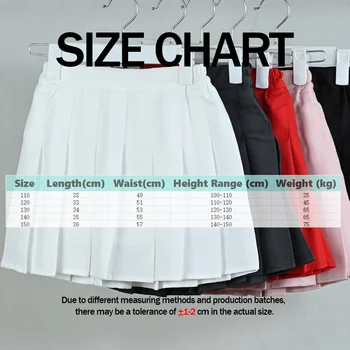 Children Summer Skirts With Shorts Kids A Line High Waist Mini Dress Girls Black White Red Pleated Skirt Student Uniform Skirts 2