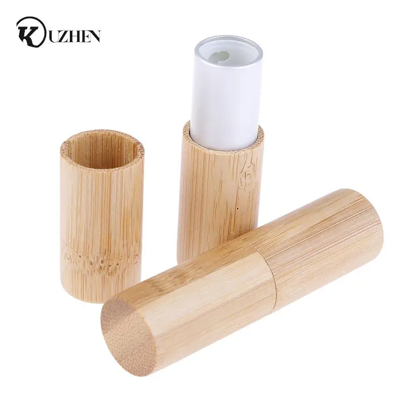 

4G Gold Silver Bamboo Lipstick Tube Top Grade Lip Balm Sub Package DIY Empty High-end Bamboo Lipstick Container