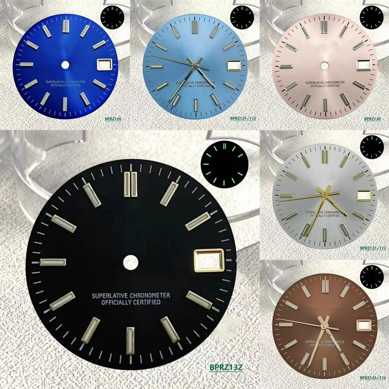 Hoge Kwaliteit 28.5Mm Nh35dial Horloge Wijzerplaat S Wijzerplaat Groen Lichtgevend Geschikt Voor Nh35 Nh36 Beweging Horloge Accessoires Reparatie Tool