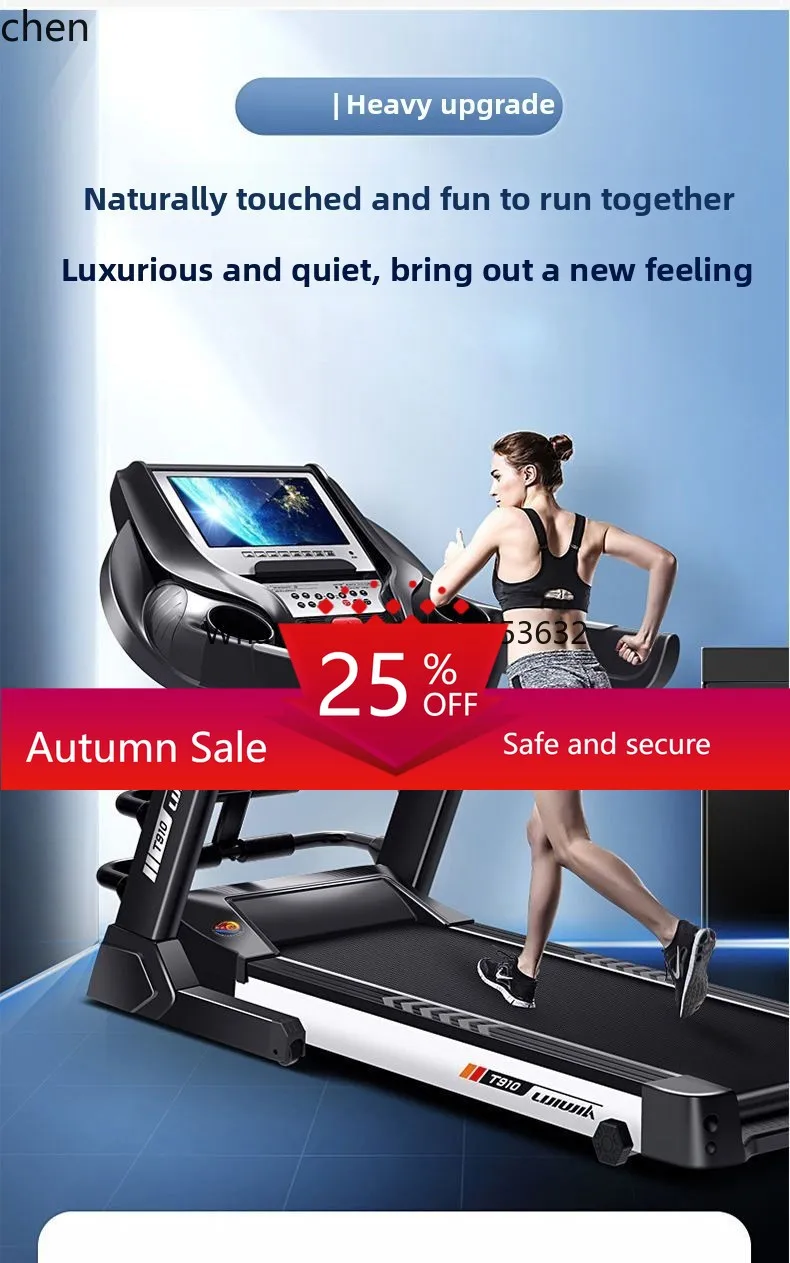 

Large Color Screen Treadmill for Home Use, Adult Electric Silent Folding Home Machine