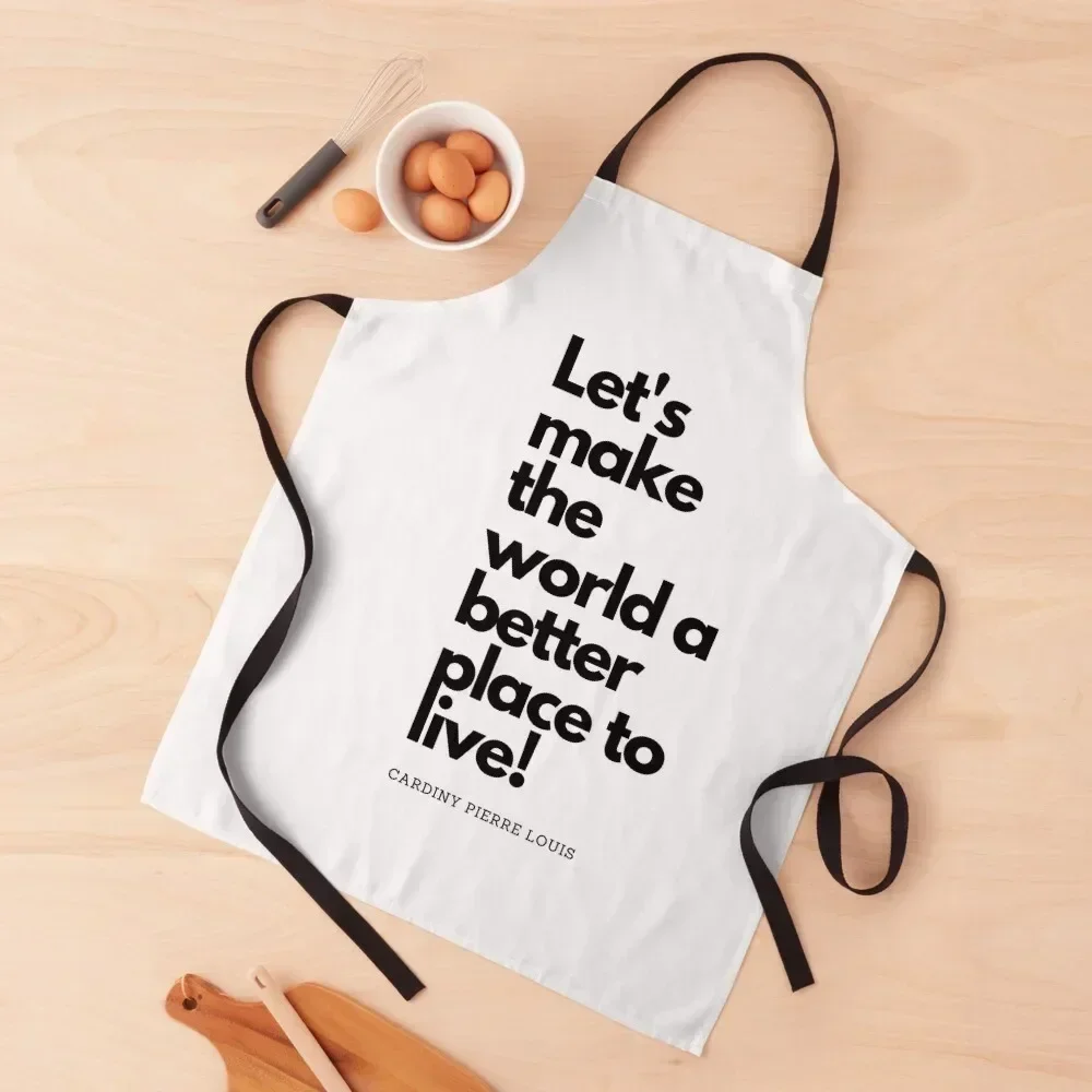 Let's make the world a better place to live Apron Women's Kitchen for women with pocket For Women Kitchen Apron