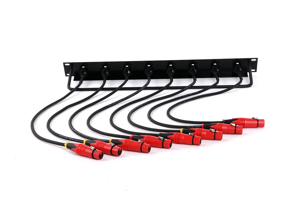 1-teiliges Gehäuse 8-Wege-1u-XLR-Jump-Rack mit XLR-Stecker-D-Stecker an XLR-Buchse Audio kabel 0,5 m-2,5 m oder kunden spezifisch – Detail 8