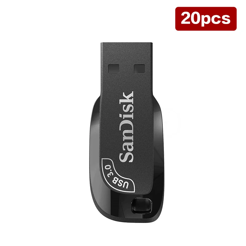 20pcs/Lot Sandisk Pen Drive Ultra Shift Usb 3.0 Flash Drive 32GB 64GB 128GB100MB/s CZ410 Memory Stick Black External Storage