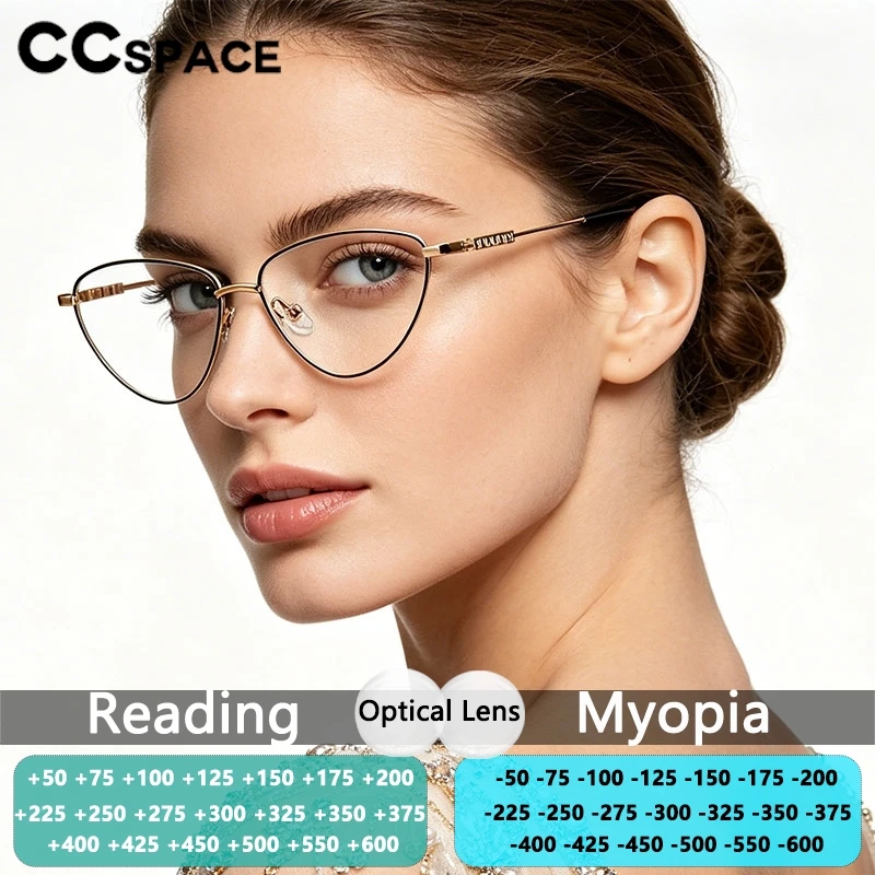 Lunettes de lecture de luxe pour femmes, monture décorative en diamant œil de chat, pour presbytie, lunettes de prescription pour dames, 803100