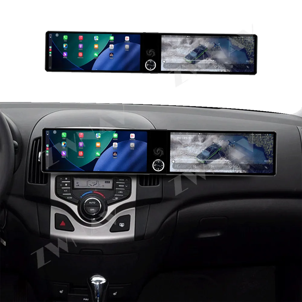 

12,3-дюймовый двойной экран Carplay Android 14, автомобильный GPS-навигатор для Hyundai i30 2006-2013, головное устройство, мультимедийный плеер, автомобильное радио