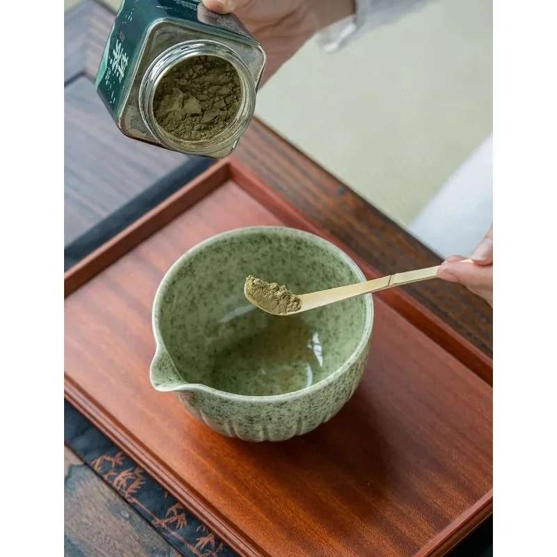 Matcha Set - Match Bowl with Spout and Whisk, 15 OZ, Matcha Scoop | Matcha Whisk Stand