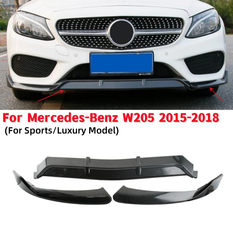 

Carbon Fiber Car Front Bumper Lip Body Kit Spoiler Spoiler Diffuser For Mercedes Benz W205 2015-2018 (Sports/Luxury Model)