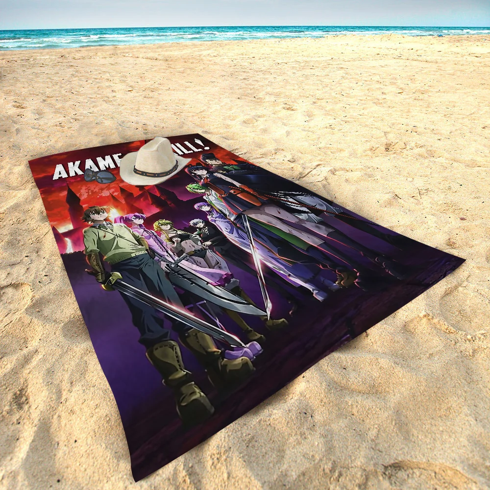 Japanese Classic Anime Akame Ga KILL Beach Towels Shower Towel Sauna Travel Spa Microfiber Quick Dry Gym Accessories Cute Room