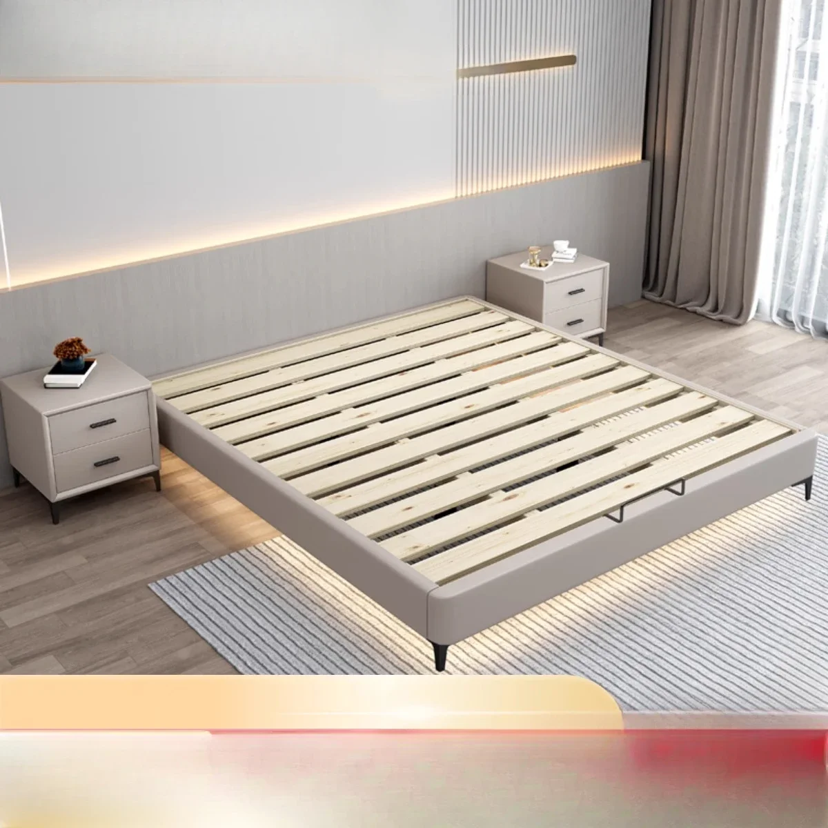 The product can be customized. Bed rack row skeleton 1.35 meters small apartment solid wood