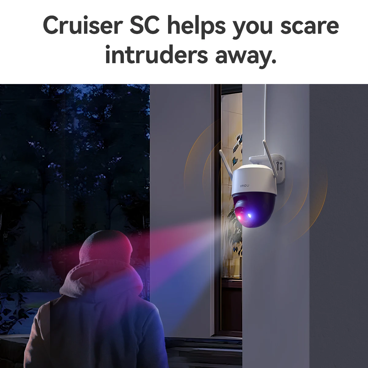 IMOU 4K كروزر SC 8MP POE أضواء التحذير الأحمر والأزرق في الهواء الطلق كاميرا PT أمن الوطن كاميرا IP AI مراقبة كشف الإنسان #4