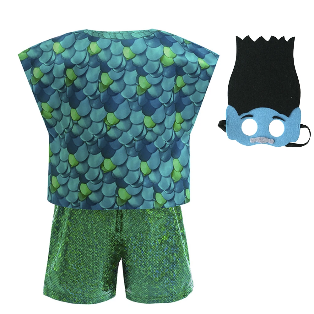 Halloween Cosplay Costume Boy Magic Elf Bran Cosplay Costume Coat+White T-shirt+Shorts+Mask 4Pcs Set Kids Birthday Party Costume