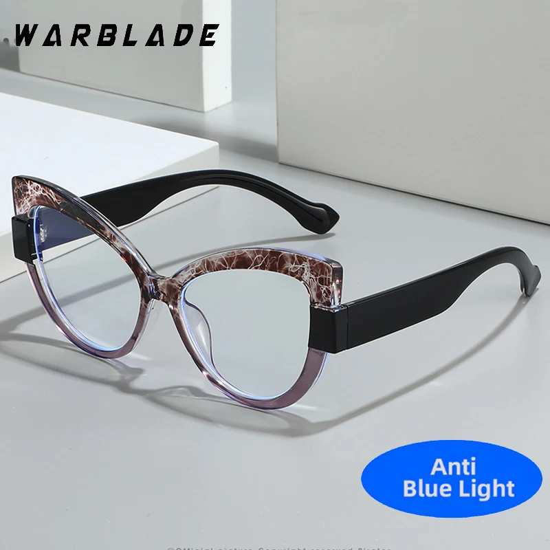 

New Oversized Cat Eye Designer Trends Multicolor Anti-Blue Light Optical Women Eyewear Fashion Brand Decoration Glasses For Lady