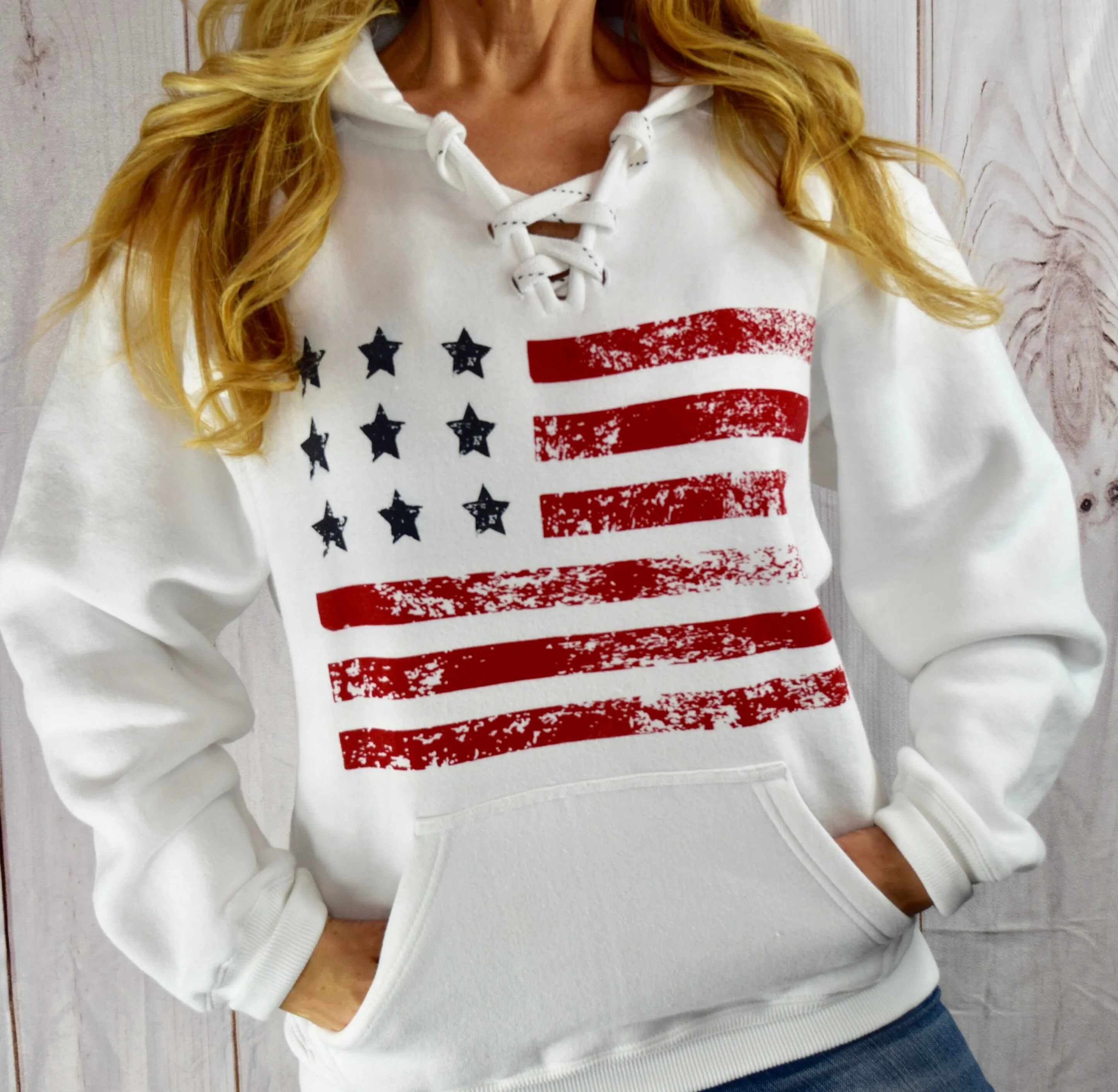 American National Flag Print Hoodies Women Simple Loose Hoodie Y2k  Street High Quality Sweatshirt Sportwear Casual Tops Female