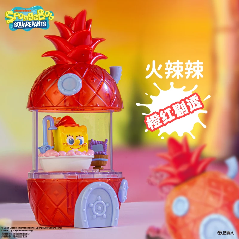 Bob l'éponge Squarepants ananas maison Bikini bas figurine boîte aveugle jouets ornement de bureau assemblage Anime poupée cadeaux de noël