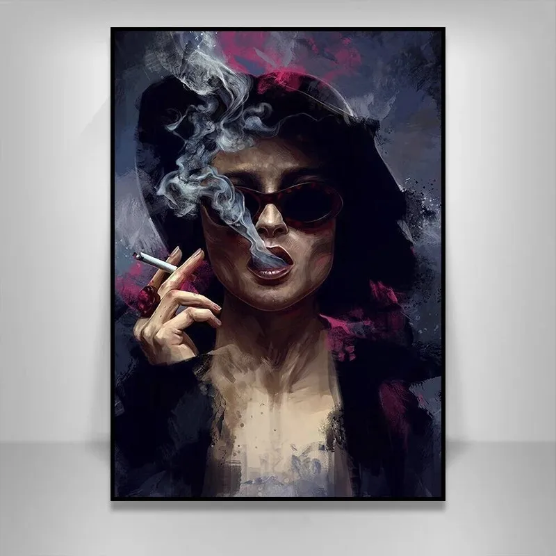 Marla Singer Smoking Women Fight Club Movie Poster Canvas Painting Wall Art Prints Picture for Living Room Modern Home Decor