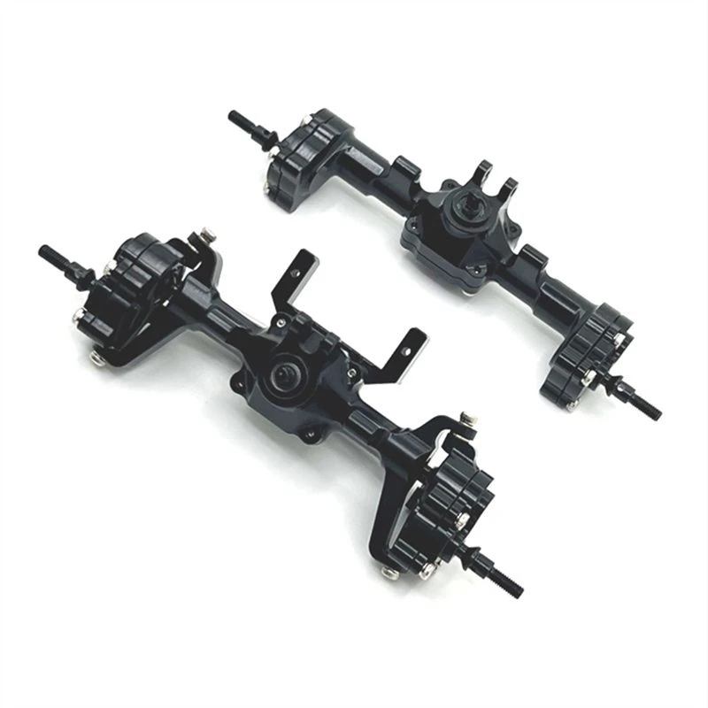[Todaybuy】 RC Car Metal Complete Front Rear Axle Kit For FMS 1/24 FCX24 Xiaoqi Crusher K5 RC Accessories Black