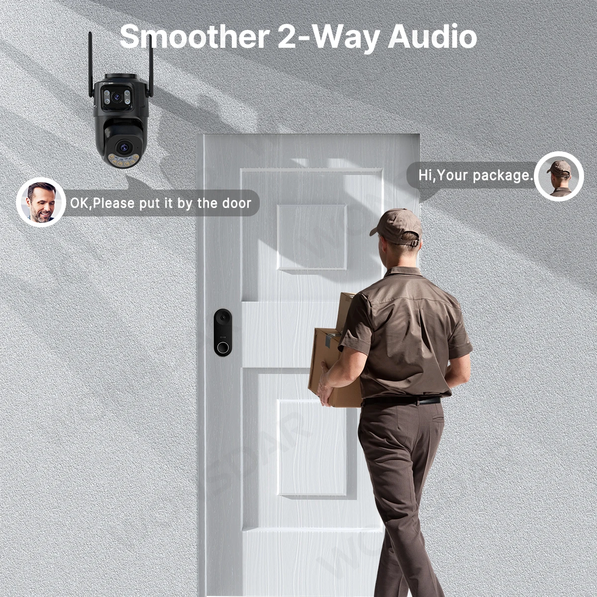 كاميرا WONSDAR 2.4 جيجا هرتز و5 جيجا هرتز واي فاي PTZ عدسة مزدوجة شاشة مزدوجة حماية أمنية كاميرا IP رؤية ليلية ذكية تتبع تلقائي iCSee