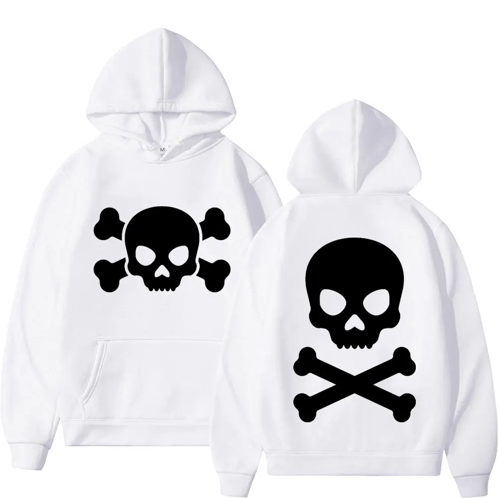 Funny Skull Print Hoodies Men Women Limited Edition Vintage Hooded Sweatshirts Autumn Winter Gothic Fashion Oversized Pullovers