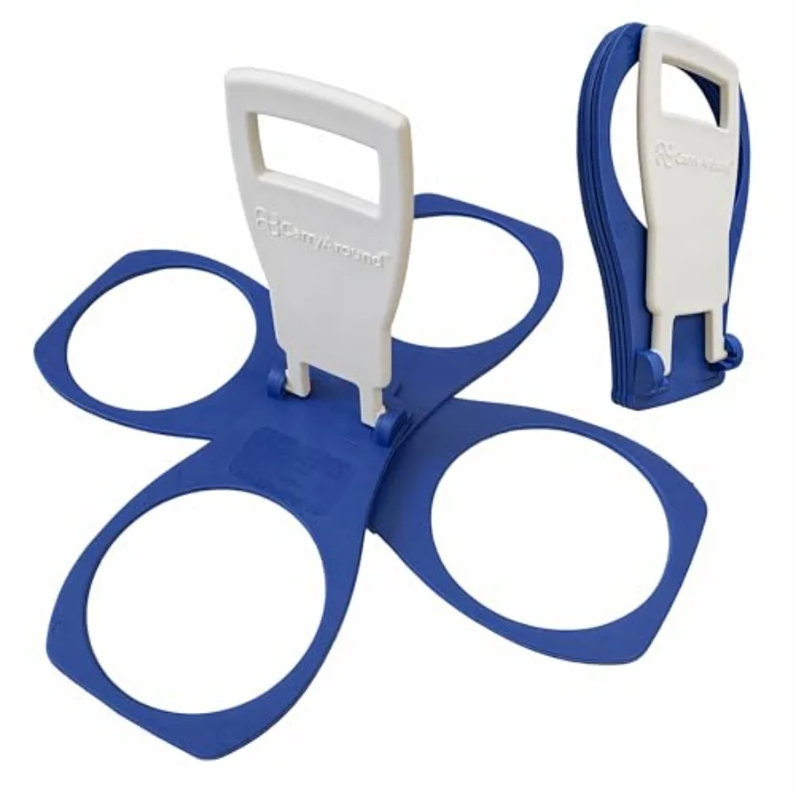 

Fold Away Cup Carrier/Caddy [Made in UK] Blue Take-Out Coffee Soft Drink Pint Beer Beverage Holder, Sturdy Reusable Pocket Size