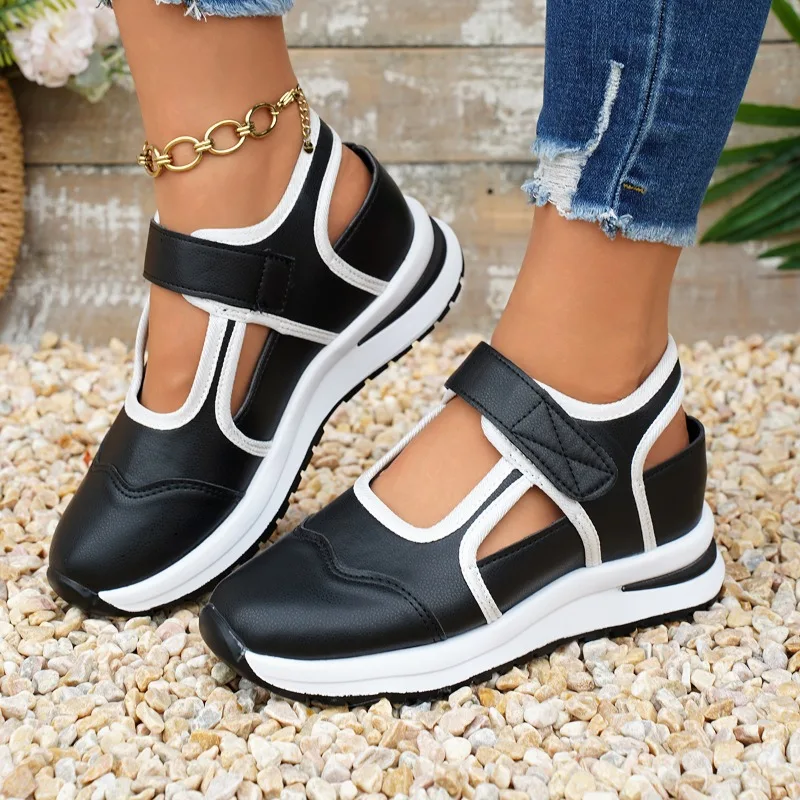 2026 Neue Modische Atmungsaktive Freizeitschuhe Luxusmarke Klettverschluss Designer-Sandalen Sommer Damen Urlaubs-Plateausandalen