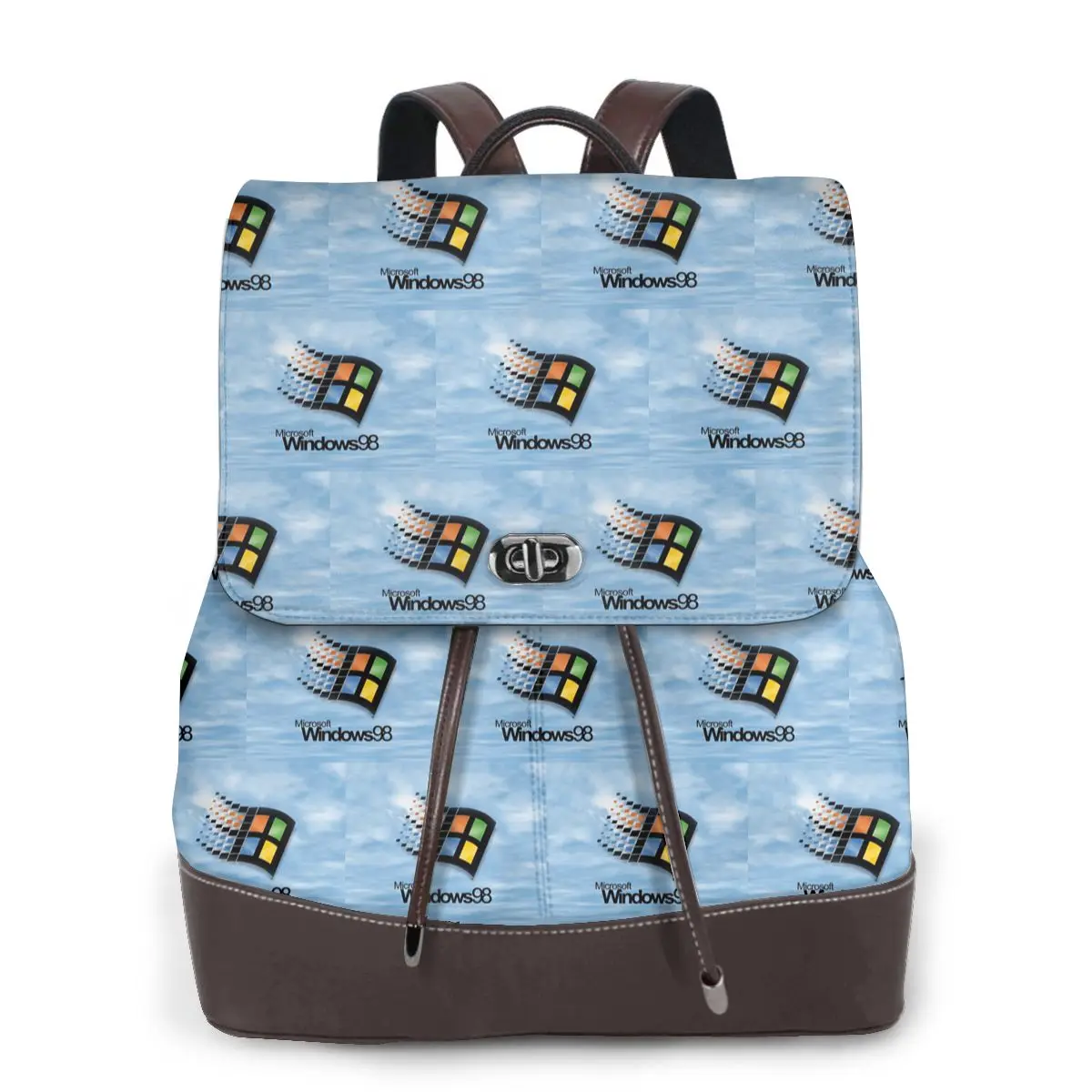 Windows 98 Start Screen Bookbag School Student Bags Hiking Travel Daypack for Women Fashion Derma Backpack