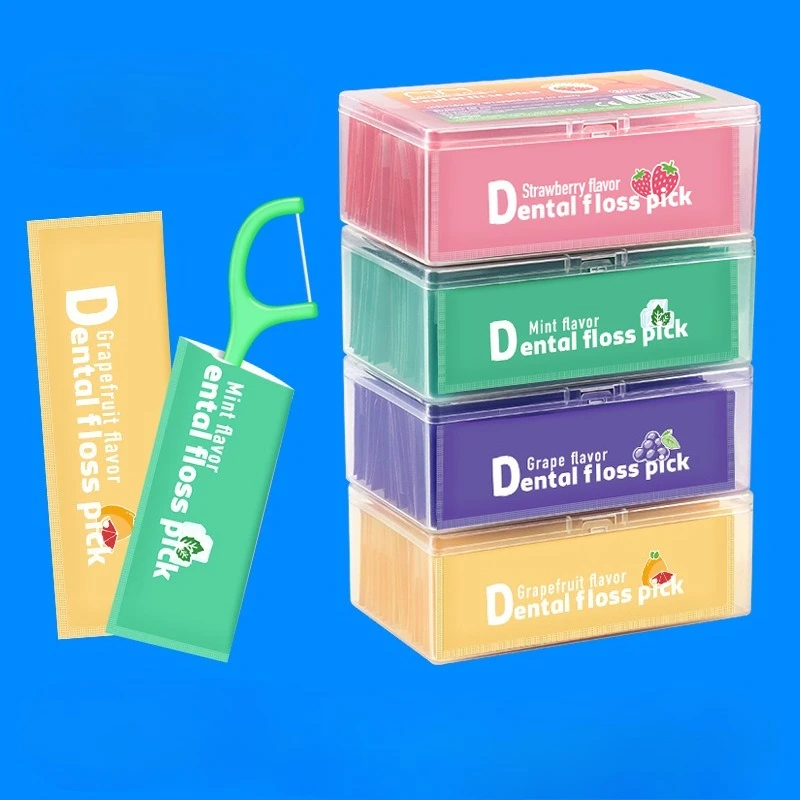 

Fruit-flavored Dental Floss Individually Packaged 30 Ultra-thin Dental Floss Sticks Individually Packaged Disposable Toothpicks