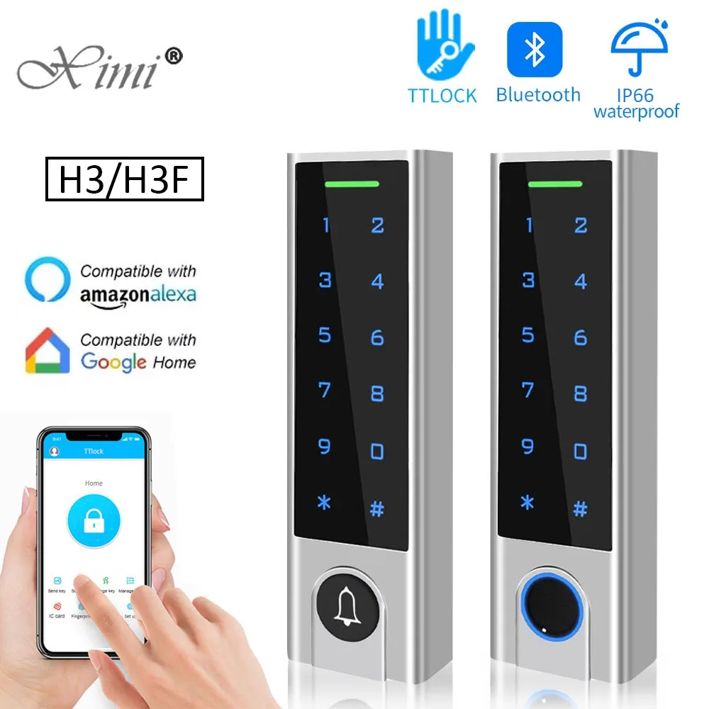 Smart Bluetooth TTLock App IP66 Waterproof Access Controller Passcode RFID 13.56MHz Card for Electric Door Lock System