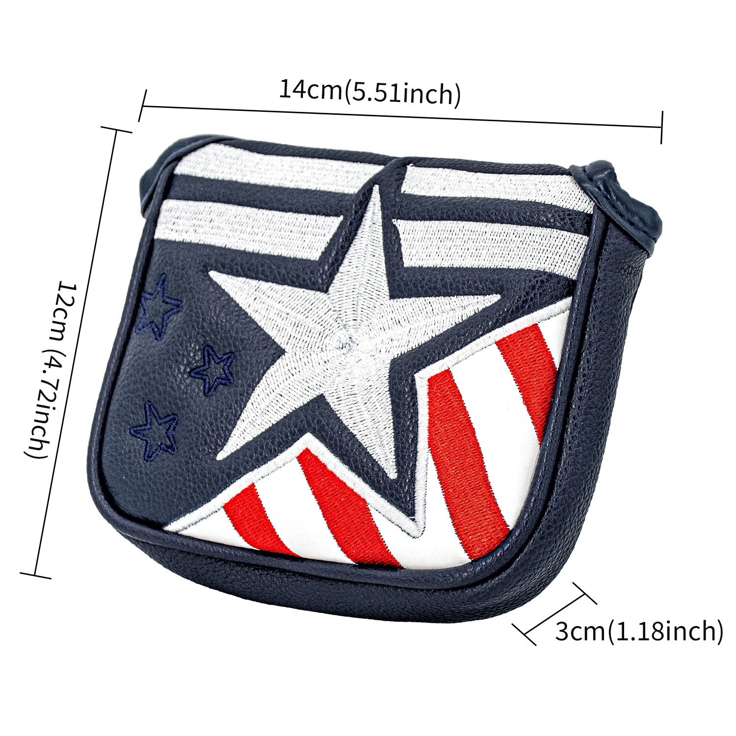 1Pc Stars & Stripes Golf Putter Cover, Magnetic Closure PU Headcover for Blade & Mallet Putter, Golf Accessories for Men & Women - view 6