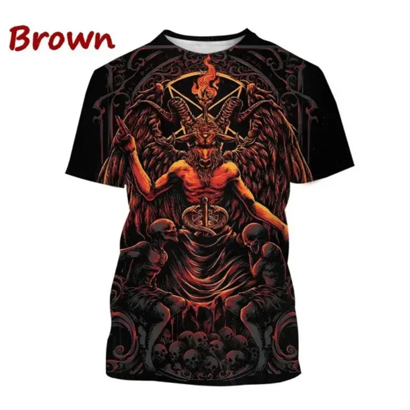 Fashion Men Clothing New Hell Devil Baphomet 3D Print T-shirt Personalized Oversized T Shirt Hip Hop Harajuku Street Unisex Tops