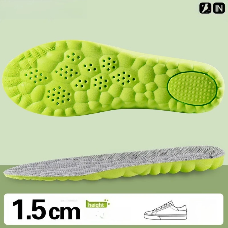 1Pair Height Increase Insoles Breathable Anti-Odor Insole Shock Absorbing Shoe Sole Soft Comfortable Sports Insole  Air Insole