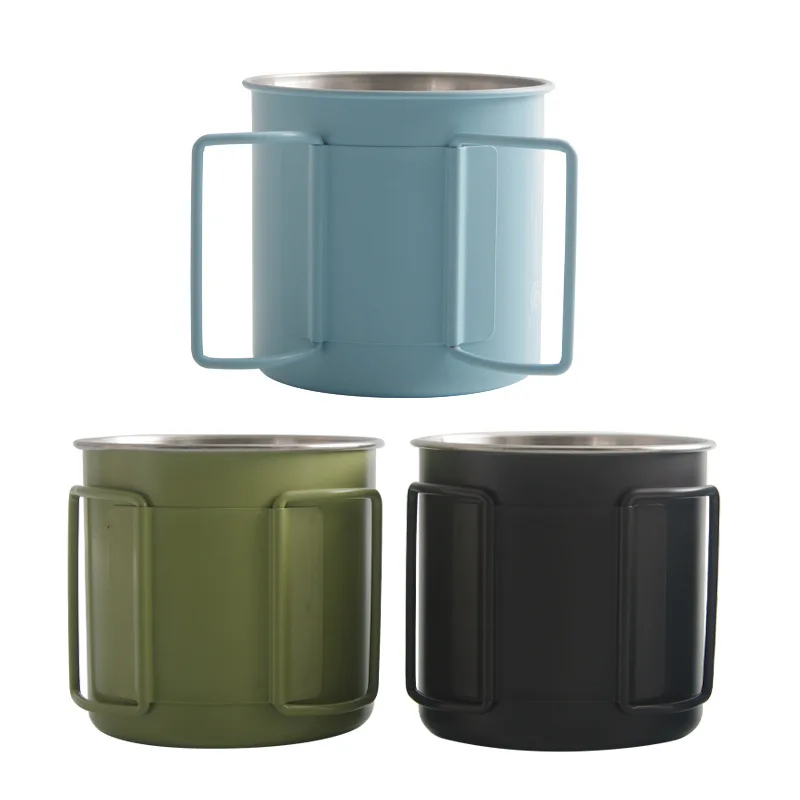 0.3L Outdoor Stainless Steel Camping Cup Compact and Foldable Minimalist Coffee Cup Portable Picnic Tableware Supplies