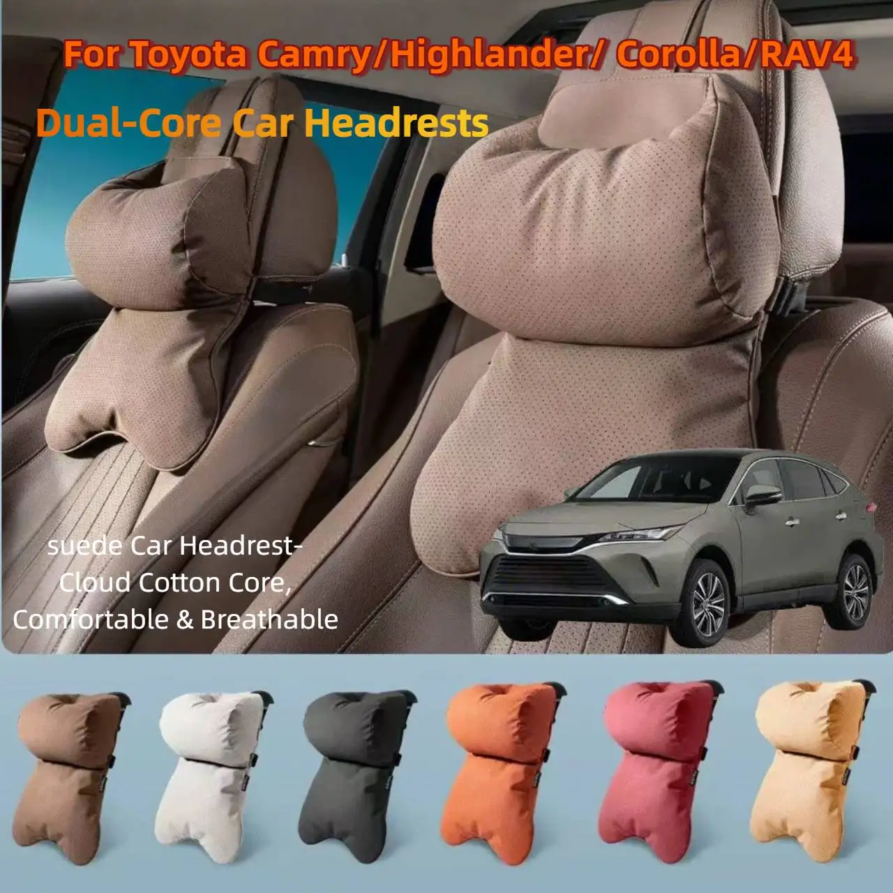 Dual-Layer Breathable Car Headrest For Toyota   Double Layer Neck Shoulder Support 4 Seasons Univers