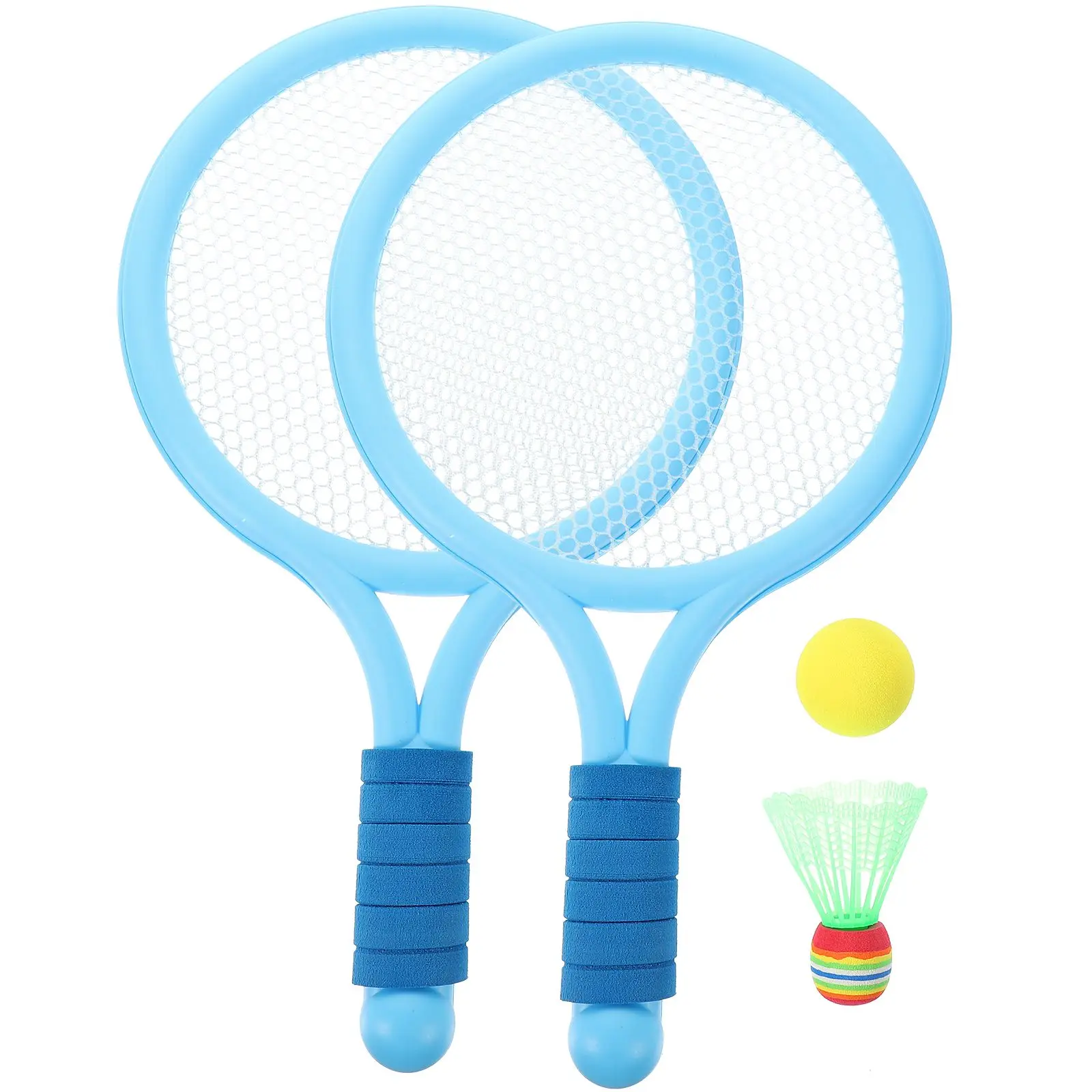 

2 Pcs Tennis Racket Small Racquet Badminton Shuttlecocks Prop Kids Sports Toys Practice
